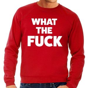 What the Fuck tekst sweater rood heren - heren trui What the Fuck S