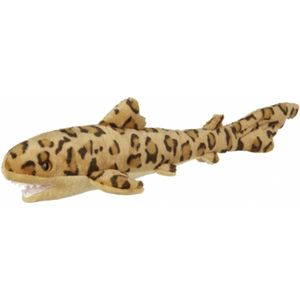 Pluche Luipaard Haai knuffel van 50 cm - Dieren speelgoed knuffels cadeau - Haaien Knuffeldieren/beesten