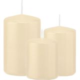 Trend Candles - Stompkaarsen set 6x stuks creme wit 8-10-12 cm