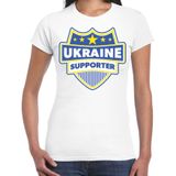 Ukraine supporter schild t-shirt wit voor dames - Oekraine landen t-shirt / kleding - EK / WK / Olympische spelen outfit