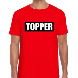 Toppers Topper  in kader shirt heren rood  / Topper in zwarte balk rood shirt heren