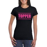 Toppers in concert Topper t-shirt zwart met roze bedrukking dames
