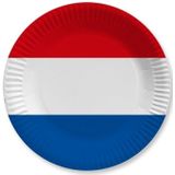 Holland rood wit blauw wegwerp bordjes 50 stuks - Holland/ Koningsdag thema versiering