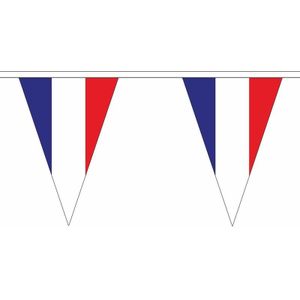 Polyester vlaggenlijn Frankrijk 5 meter - Landenversiering Frankrijk slinger