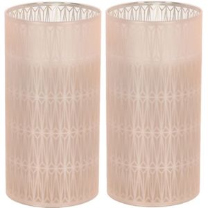 Home and Styling luxe LED kaarsen - 2x - in glas - warm wit - D7,5 x H15 cm