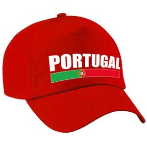 Portugal supporters pet rood voor dames en heren - Portugal landen baseball cap - supporter kleding