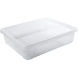 4x Voorraad/vershoudbakjes laag 0,5 en 2 liter transparant plastic/kunststof - 18 x 12 x 4 cm - 24 x 20 x 6 cm - Vienna - Vershouddoos bakje - Mealprep - Maaltijden bewaren