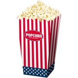 48x stuks  Amerikaanse popcorn bakjes 16 cm - USA thema feestartikelen