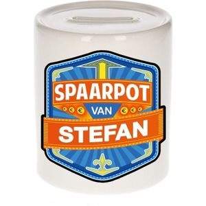 Kinder spaarpot voor Stefan - keramiek - naam spaarpotten