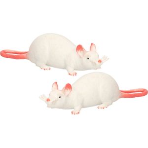 2x Speelgoed ratten 28 cm - Enge beesten - Halloween - Horror ratten van rubber