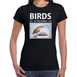 Dieren foto t-shirt Boomklever - zwart - dames - birds of the world - cadeau shirt Boomklever vogels liefhebber