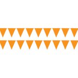 5x stuks sterke oranje vlaggenlijnen 3.5 meter voor binnen en buiten - 12 vlaggetjes - Nederland oranje supporters versiering