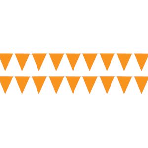 5x stuks sterke oranje vlaggenlijnen 3.5 meter voor binnen en buiten - 12 vlaggetjes - Nederland oranje supporters versiering