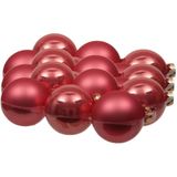 18x stuks kerstversiering kerstballen bubblegum roze van glas - 8 cm - mat/glans - Kerstboomversiering