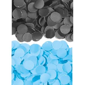 2 kilo zwarte en blauwe papier snippers confetti mix set feest versiering - 1 kilo per kleur