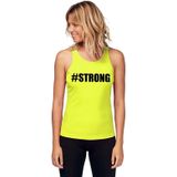 Neon geel sport shirt/ singlet #Strong dames