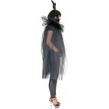 Funny Fashion Halloween verkleed cape - tule stof - dames - zwart - Carnaval kostuum/kleding