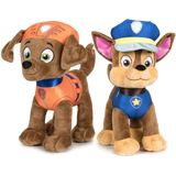 Paw Patrol figuren speelgoed knuffels set van 2x karakters Zuma en Chase 19 cm - De leukste hondjes