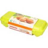 Plasticforte Eierdoos - koelkast organizer eierhouder - 10 eieren - groen - kunststof - 27 x 12,5 cm