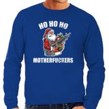 Hohoho motherfuckers foute Kersttrui - blauw - heren - Kerstsweaters / Kerst outfit