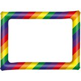 Foto prop set met frame - regenboog multi kleuren - gay pride regenboog thema - 11-delig - photo booth accessoires