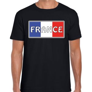 Frankrijk / France landen t-shirt zwart heren - Frankrijk landen shirt / kleding - EK / WK / Olympische spelen outfit