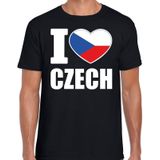 I love Czech t-shirt zwart voor heren - Tsjechisch landen shirt -  Tsjechie supporter kleding