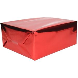 Inpakpapier/cadeaupapier  - 400 x 50 cm - metallic rood