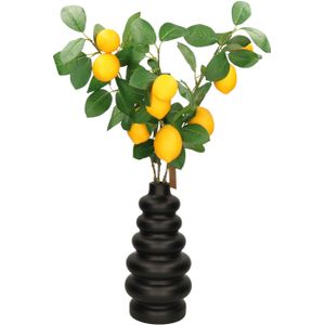 Dijk Natural Collections Kunstbloem citrusfruit tak citroen - 74 cm - geel - losse steel - Kunst zijdebloemen