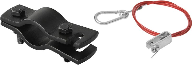 Hulpkoppeling set trekhaak voor aanhanger - zwart/rood - met 1 meter breekkabel - vouwwagen - trailer
