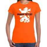 Bellatio Decorations oranje Koningsdag t-shirt - oranje tietjes - dames