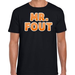 Bellatio Decorations verkleed t-shirt voor heren - Mr. Fout - zwart/oranje - carnaval