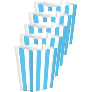 Popcorn bakjes lichtblauw 15x stuks - Popcornbakjes/chipsbakjes/snackbakjes kinderverjaardag/kinderfeestje.