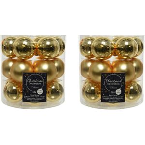 54x stuks kleine kerstballen goud van glas 4 cm - mat/glans - Kerstboomversiering