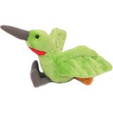 Pia Soft Toys Knuffeldier Kolibri vogel - zachte pluche stof - lichtgroen - kwaliteit knuffels - 10 cm - Tropische vogels