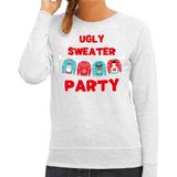 Ugly sweater party Kerstsweater / kersttrui grijs voor dames - Kerstkleding / Christmas outfit