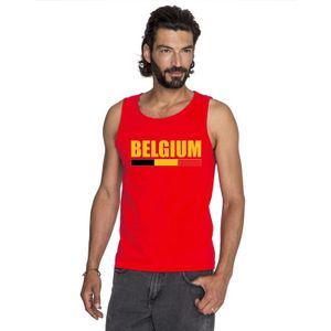 Rood Belgium supporter mouwloos shirt heren - Belgie singlet shirt/ tanktop