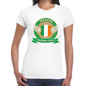 Wit Ireland drinking team t-shirt wit dames -  Ierland kleding