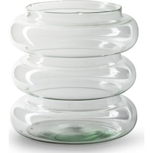 Jodeco Bloemenvaas Bubbles - transparant - glas -  D19 x H19 cm - Moderne vaas