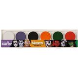 Faram Party kinder schminken set in 6 Halloween thema kleuren met grimeer gereedschap 10-delig