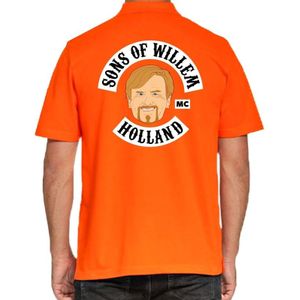 Koningsdag poloshirt / polo t-shirt Sons Of Willem Holland MC oranje heren - Koningsdag kleding/ shirts