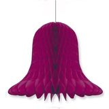 4x Aubergine paars decoratie klokken/kerstklokken lampionnen 20 cm - feestversiering/kerstversiering