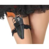 Atosa Verkleed speelgoed revolver/pistool - dames - been holster - onder een verkleed rok/jurk - cowboy/twenties/piraten thema