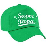 Super papa vaderdag cadeau pet / baseball cap groen voor heren -  kado voor vaders