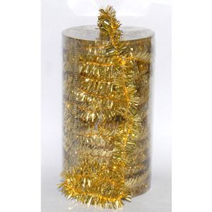 2x stuks folie tinsel slingers/guirlandes goud 20 meter kerstslingers extra lang - Kerstversiering - Kerstboomversiering