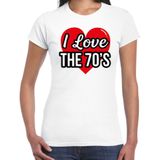 I love 70s verkleed t-shirt wit voor dames - discoverkleed / party shirt - Cadeau voor een jaren 70/ seventies liefhebber