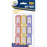 36x Gekleurde sleutellabels/sleutelhangers - Sleutelhanger met etiket/label/schrijfvakje