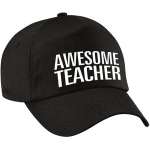 Awesome teacher pet / cap zwart voor dames en heren - baseball cap - cadeau petten / caps voor juf / meester