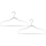 Set van 24x stuks kunststof kledinghangers met glitters zilver 45 x 24 cm - Kledingkast hangers/kleerhangers
