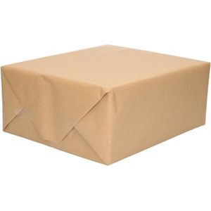 2x Inpakpapier/cadeaupapier gerecycled kraft bruin rol 200 x 70 cm - Hobby kraftpapier - Cadeauverpakking kadopapier